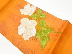 リサイクル　 紗 花模様織出し開き名古屋帯（額縁仕立て）